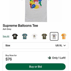 Supreme “Balloons” Tee in Light Gray